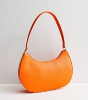 New Look Bright Orange Faux Snake Scoop Shoulder Bag